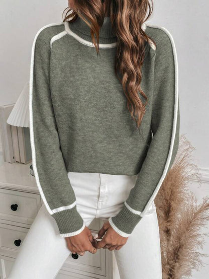 Aida | Women's Ribbed Turtleneck Sweater with Raglan Sleeves