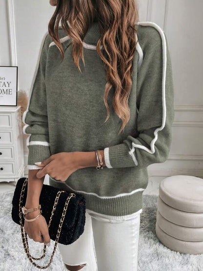 Aida | Women's Ribbed Turtleneck Sweater with Raglan Sleeves