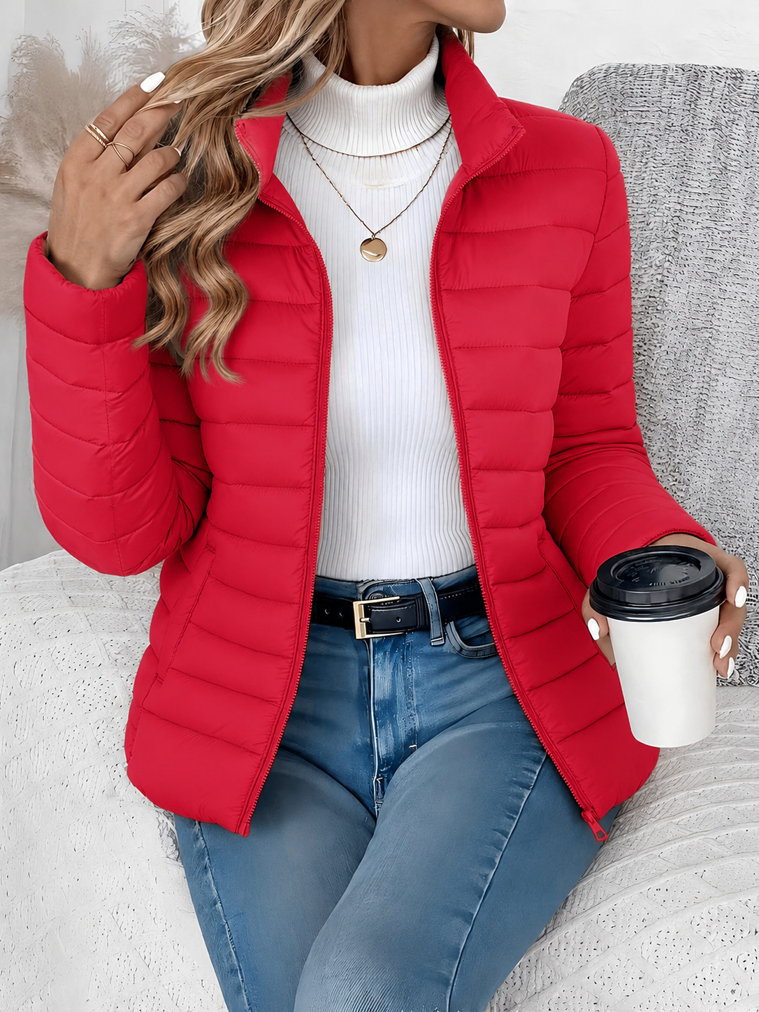 Nicole | Women's Quilted Puffer Jacket with Zipped Pockets