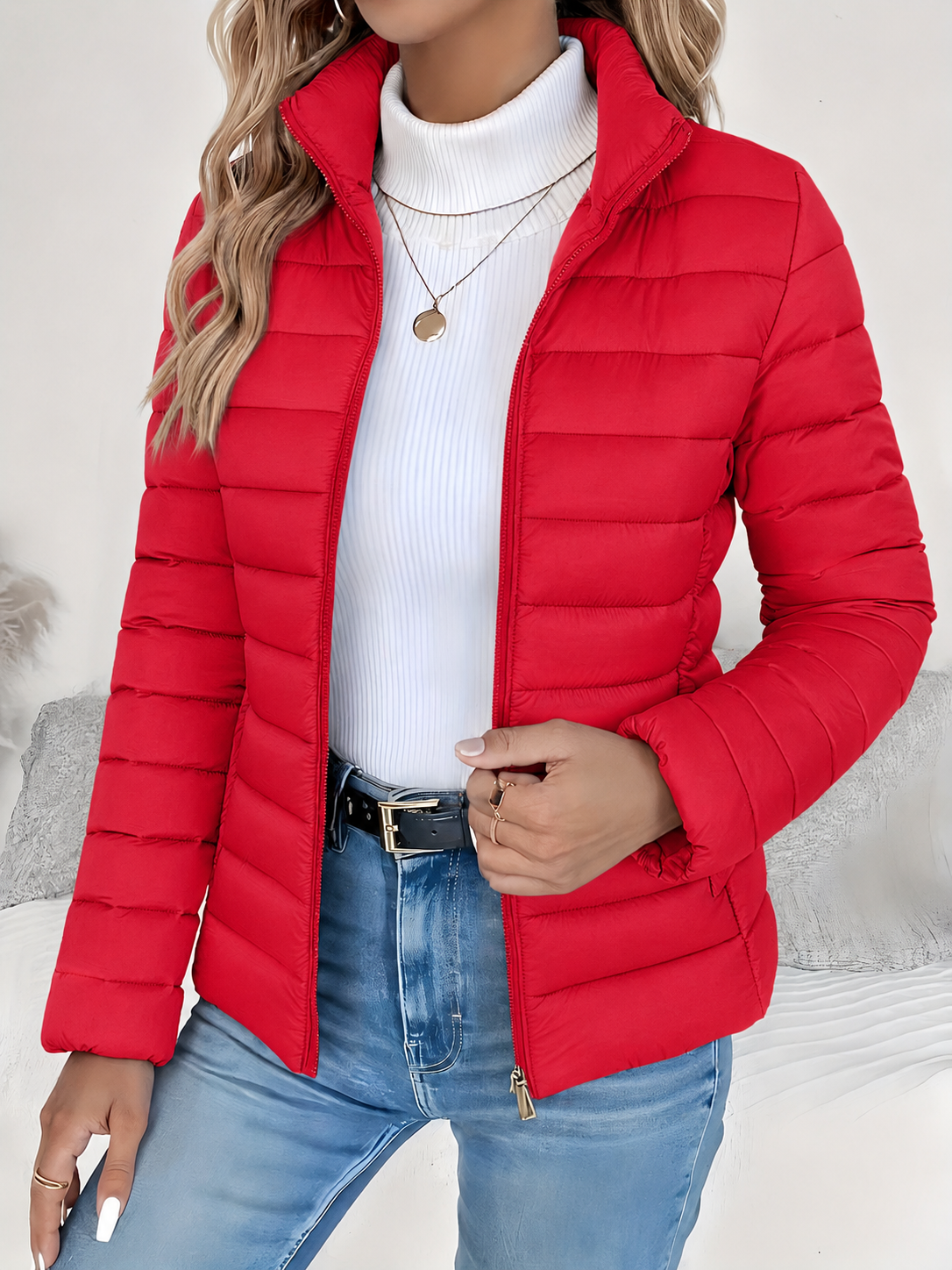 Nicole | Women's Quilted Puffer Jacket with Zipped Pockets