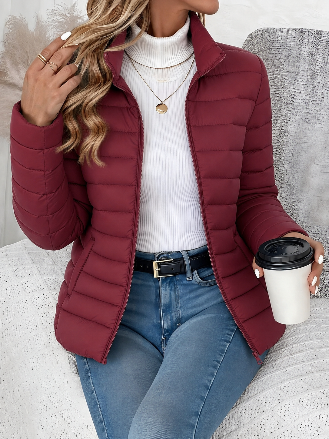 Nicole | Women's Quilted Puffer Jacket with Zipped Pockets