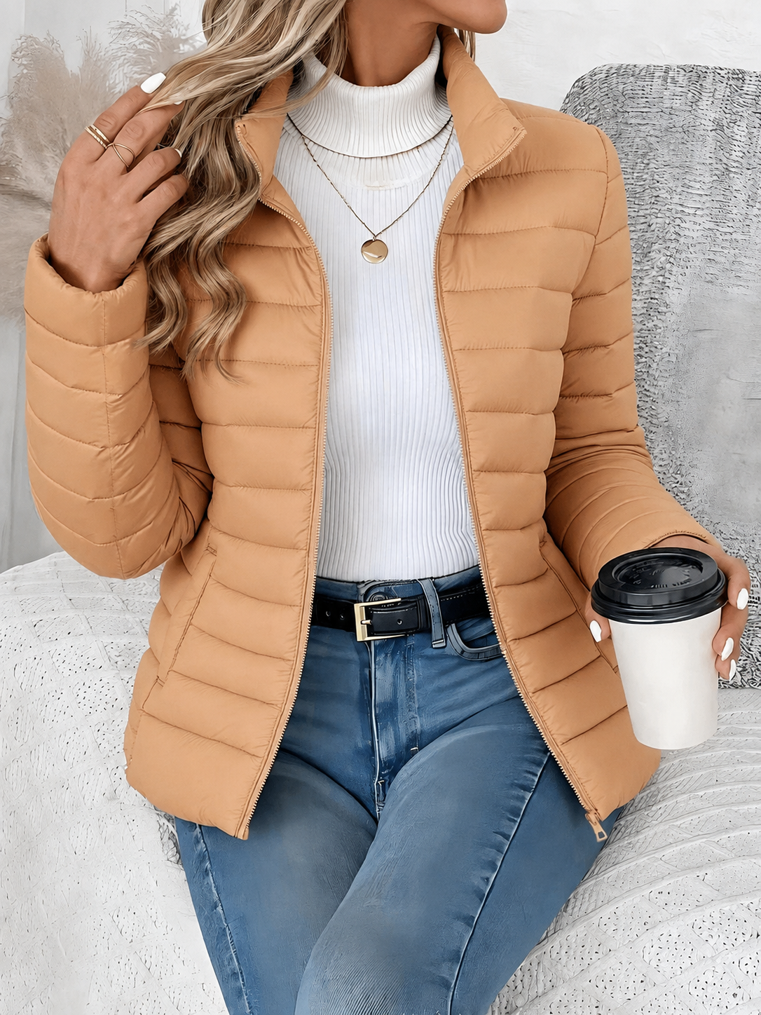 Nicole | Women's Quilted Puffer Jacket with Zipped Pockets