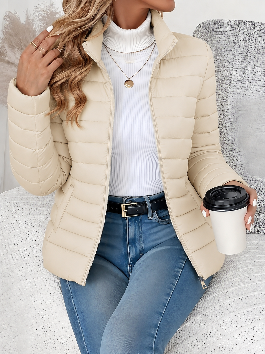 Nicole | Women's Quilted Puffer Jacket with Zipped Pockets