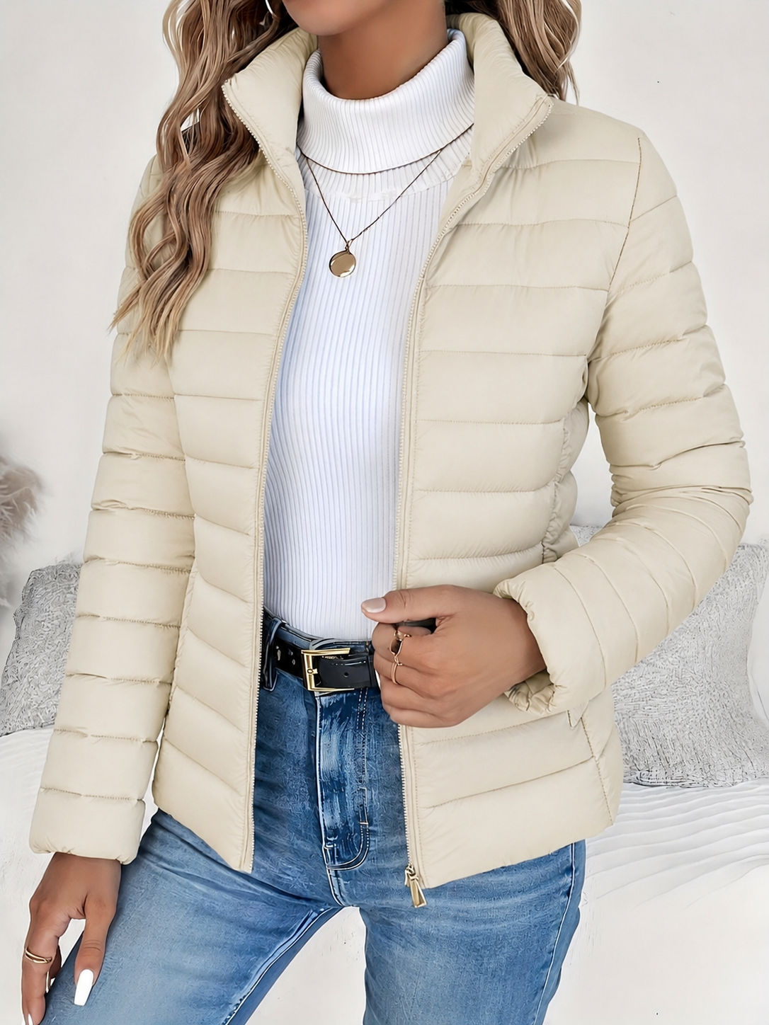 Nicole | Women's Quilted Puffer Jacket with Zipped Pockets