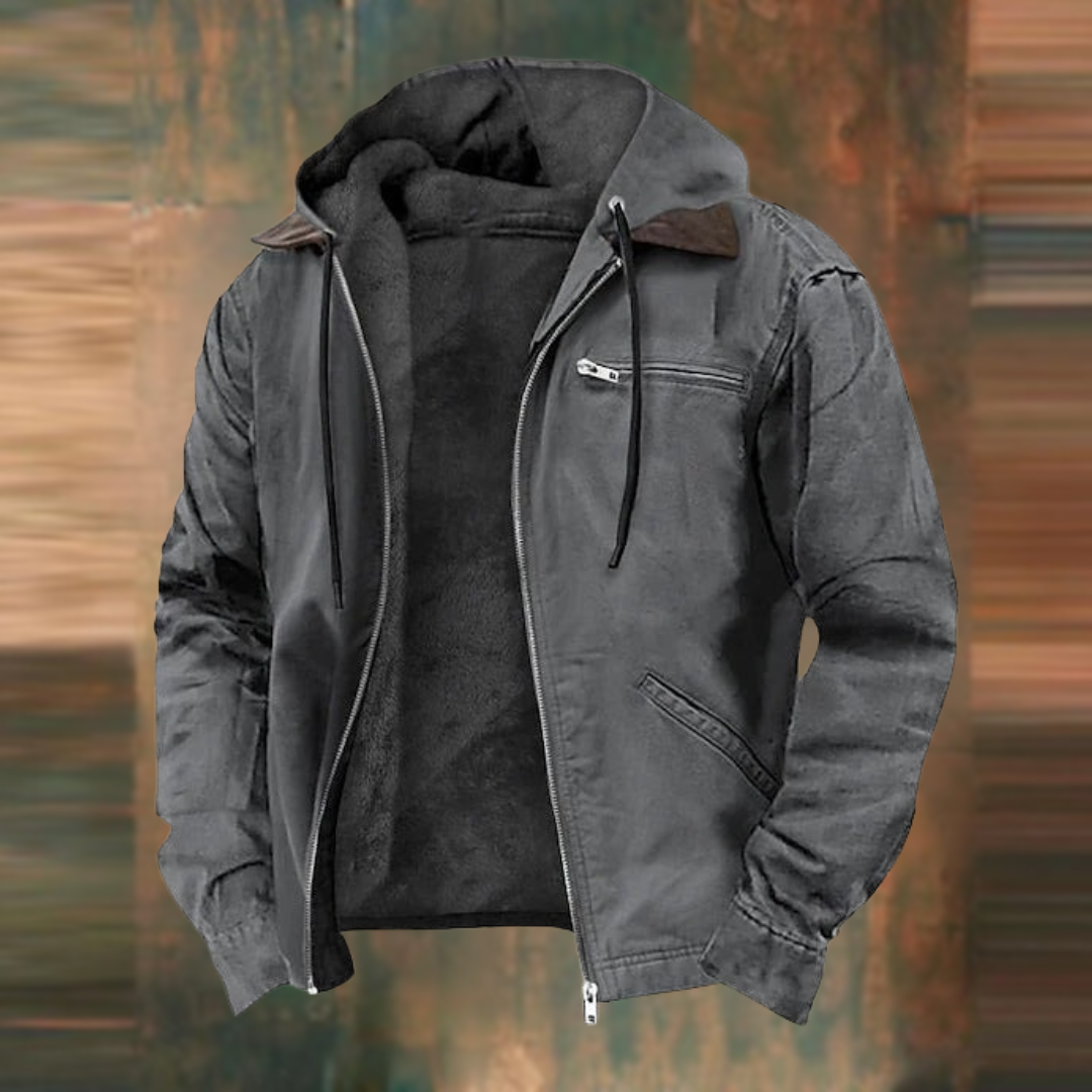 Evander | Men's Hooded Zip Front Jacket with Pockets