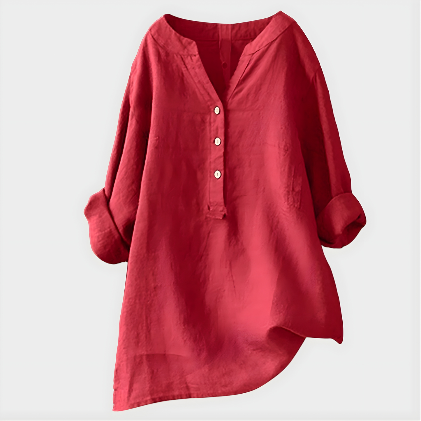 Elegant V-neck blouse with relaxed silhouette for women | Veronique