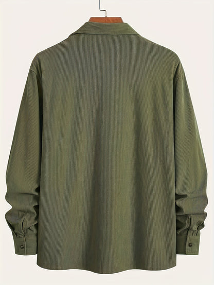 Classic textured cord everyday overshirt for men | Ellison -14