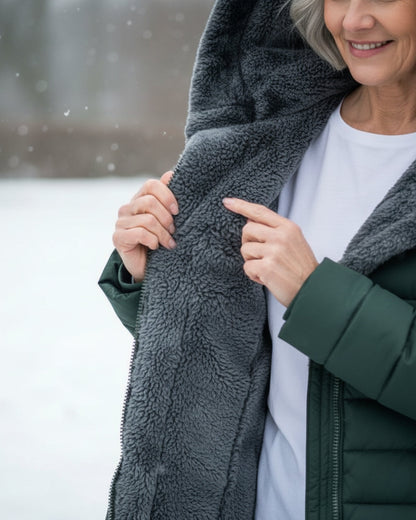 Warm hooded puffer winter coat for women | Olivia -4