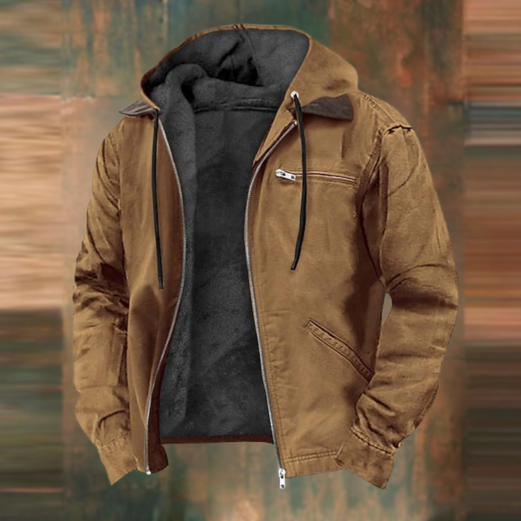 Evander | Men's Hooded Zip Front Jacket with Pockets