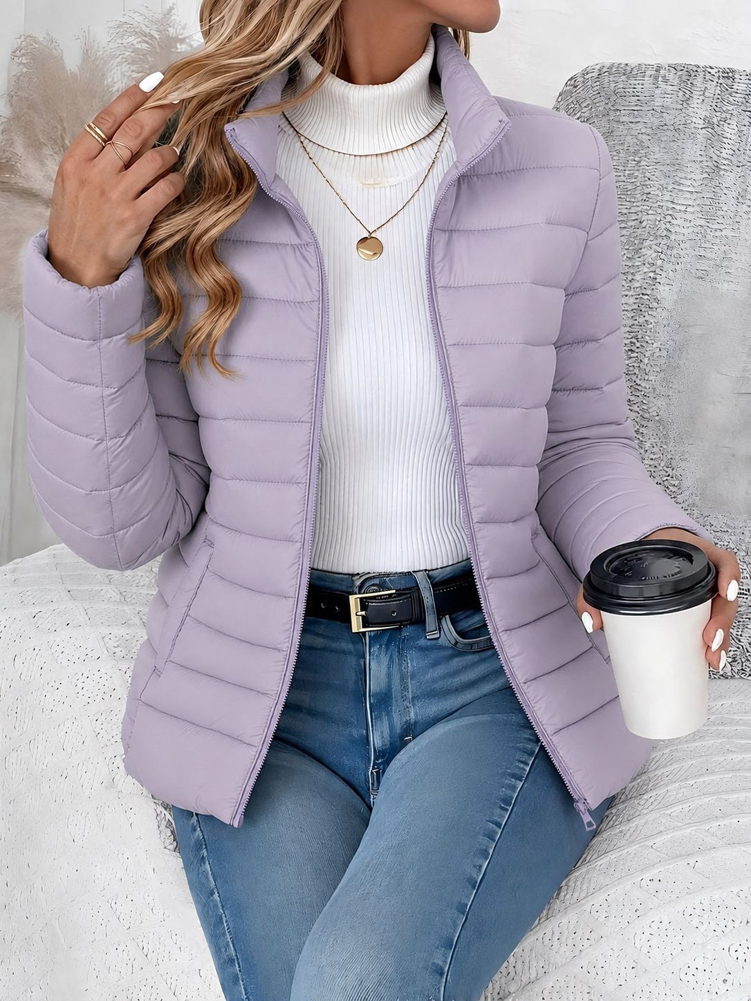Nicole | Women's Quilted Puffer Jacket with Zipped Pockets