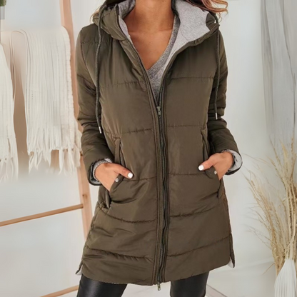 Casual hooded puffer everyday jacket for women | Yila -1
