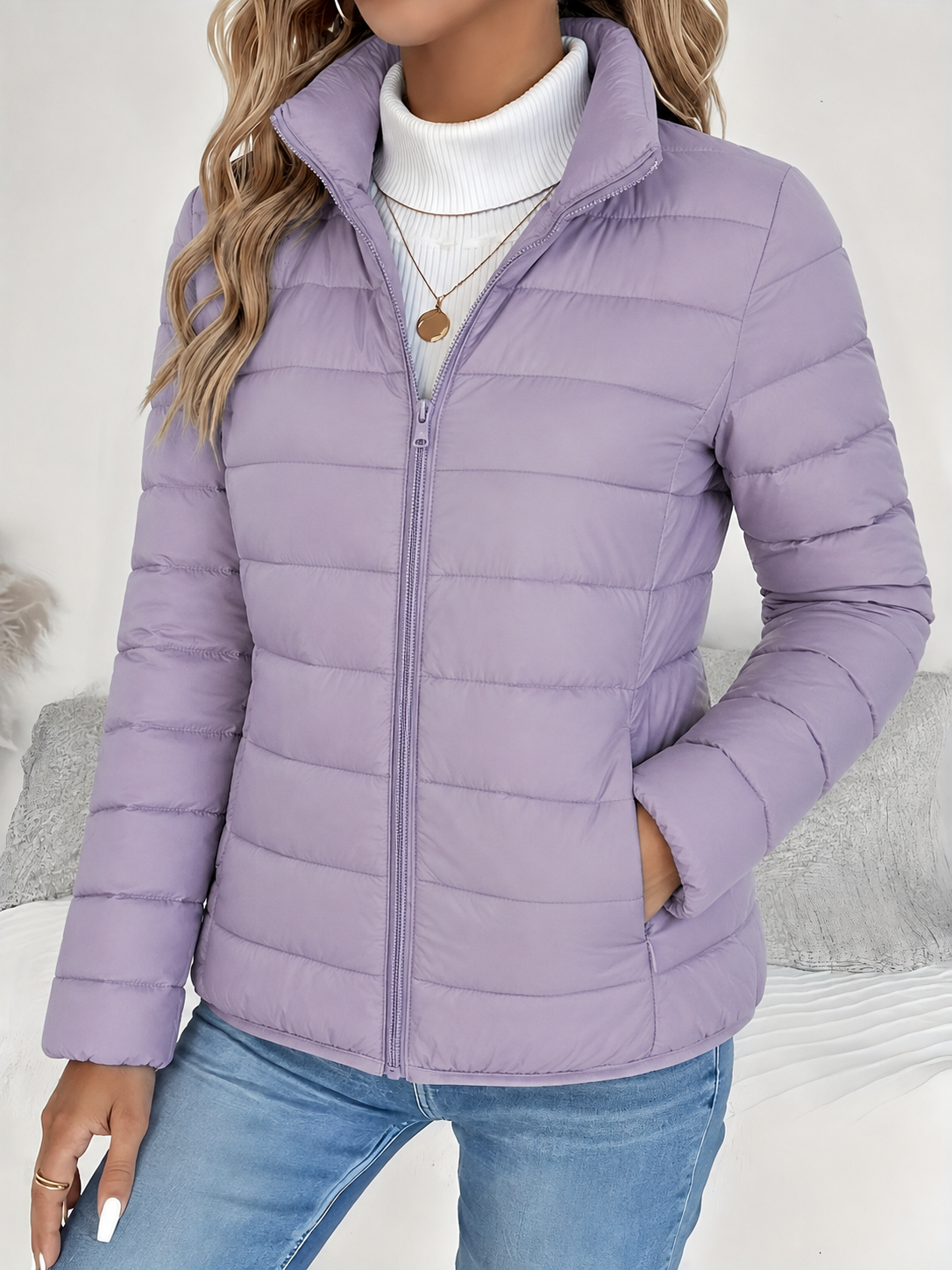 Nicole | Women's Quilted Puffer Jacket with Zipped Pockets