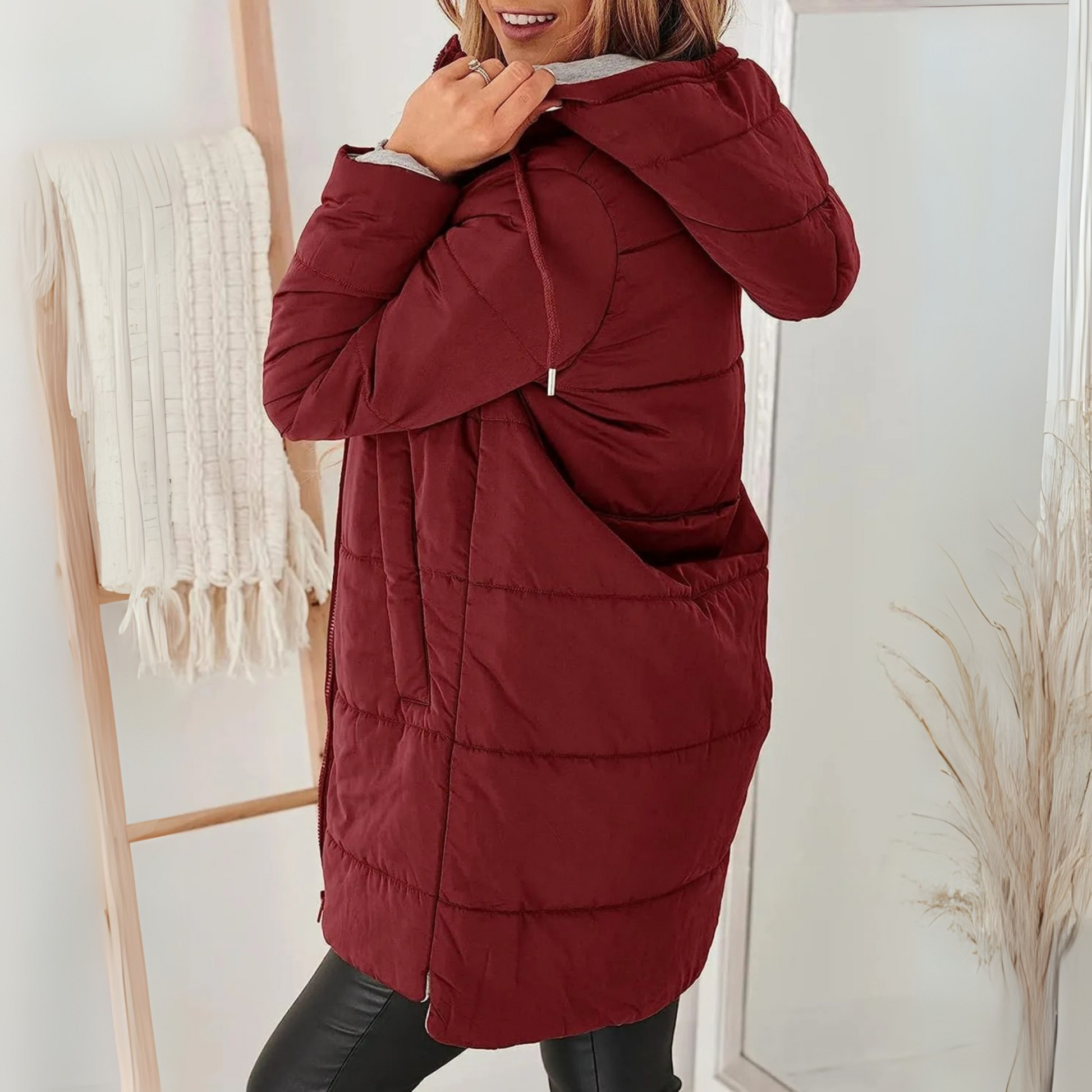 Casual hooded puffer everyday jacket for women | Yila -2
