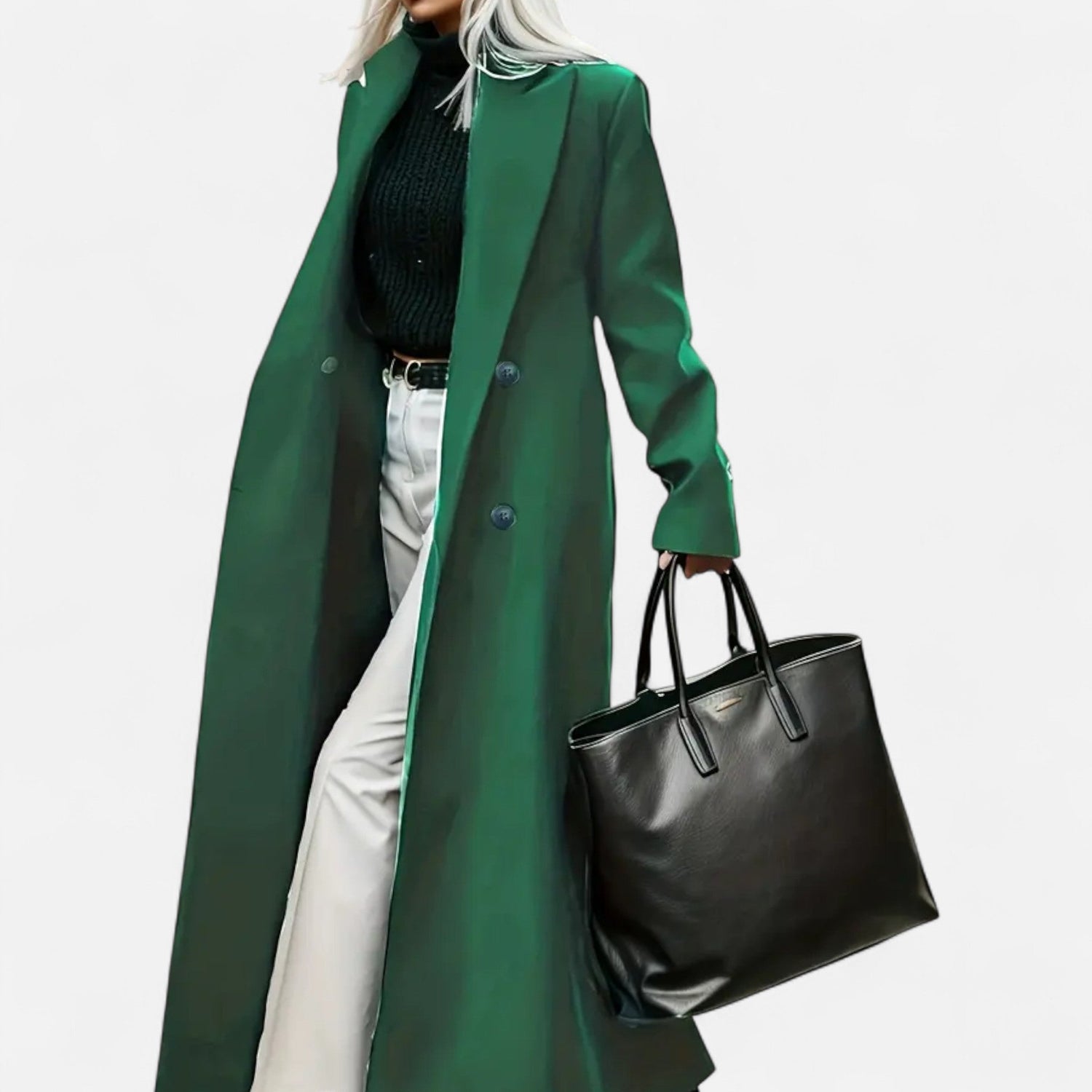 Classic structured formal winter coat for women -1