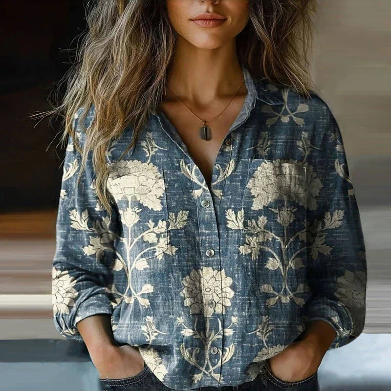 Solenne | Women's Vintage Bohemian Relaxed Fit Blouse