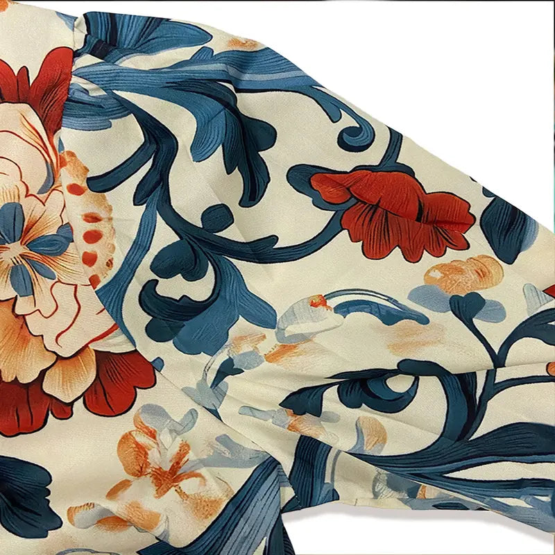 Classy vintage floral printed everyday blouse for women | Serenity -4