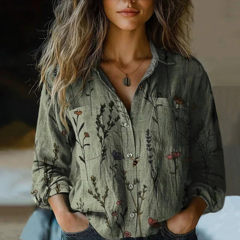 Solenne | Women's Vintage Bohemian Relaxed Fit Blouse