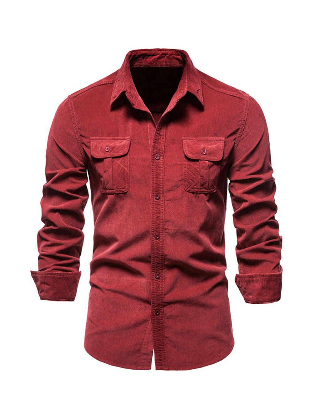 Warm straight-cut casual winter shirt for men -7