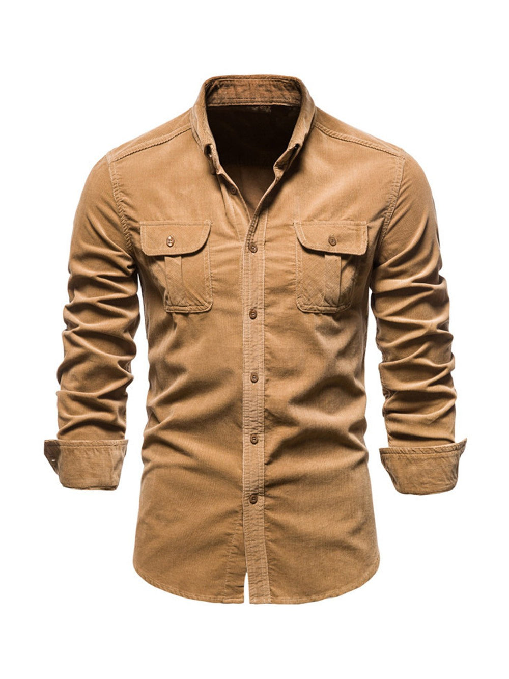 Warm straight-cut casual winter shirt for men -9