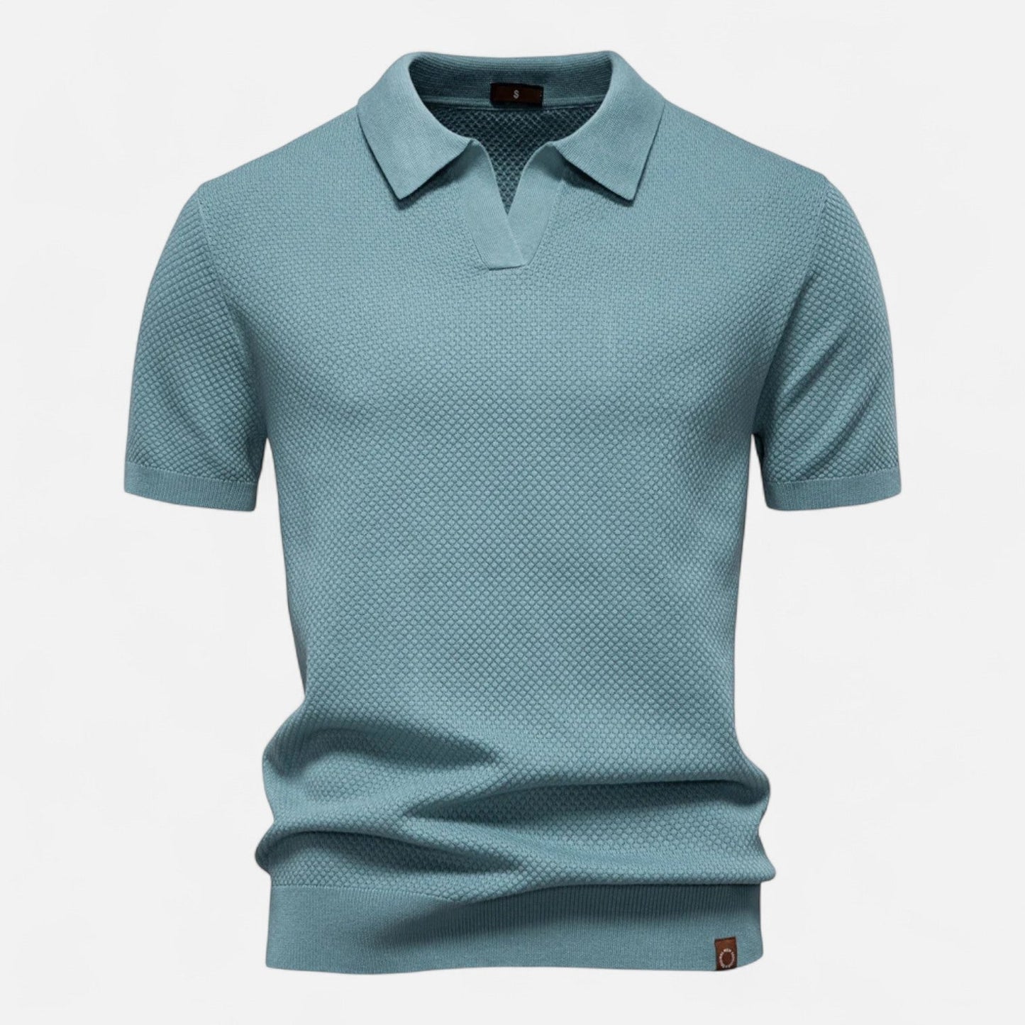 Knit polo shirt with button neck and long sleeves for men | Arlen