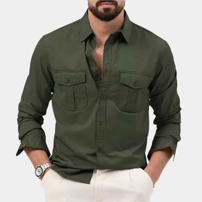 Classic long-sleeve button-up everyday shirt for men -5