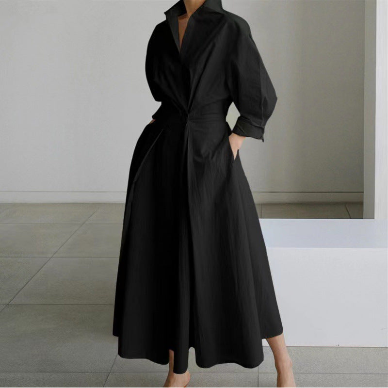 Orlisse | Women's Wrap Collared Maxi Dress