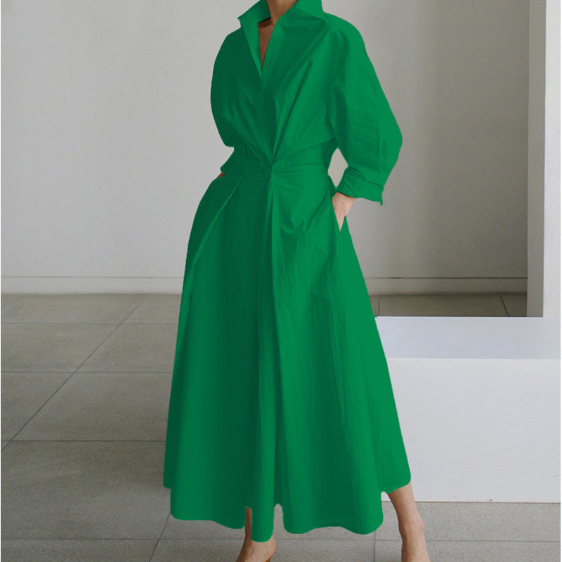 Orlisse | Women's Wrap Collared Maxi Dress