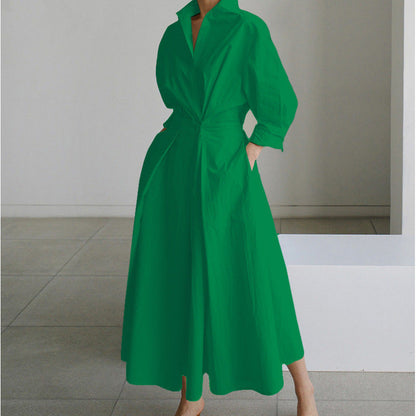 Orlisse | Women's Wrap Collared Maxi Dress