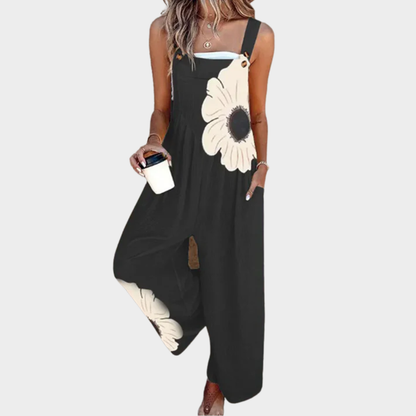 Bianca | Women's Floral Print Wide Leg Overalls