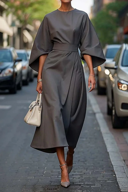 Belted maxi evening dress for women | Louise