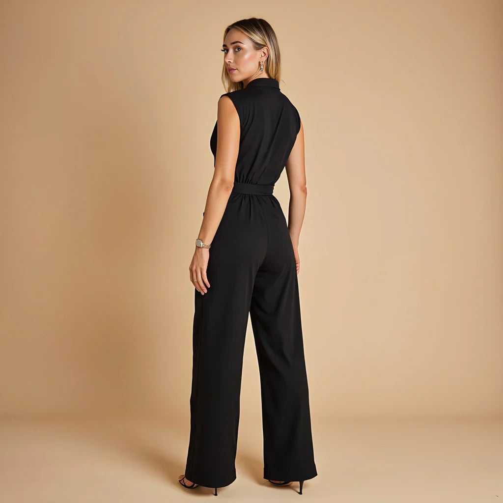 Classic sleeveless elegant everyday jumpsuit for women | Valencia -6