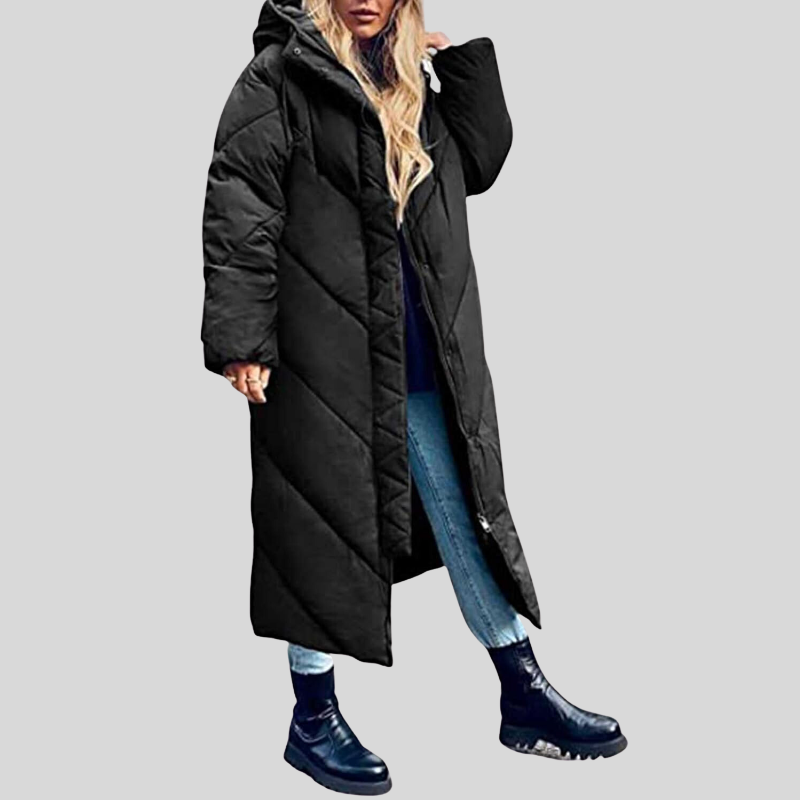 Warm hooded winter everyday jacket for women | Elina -6