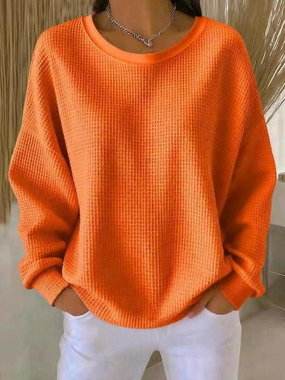 Relaxed textured everyday knit jumper for women | Elora -8