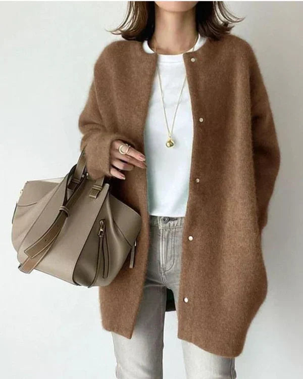 Elaris | Women's Relaxed Fit Button Front Long Sleeve Cardigan