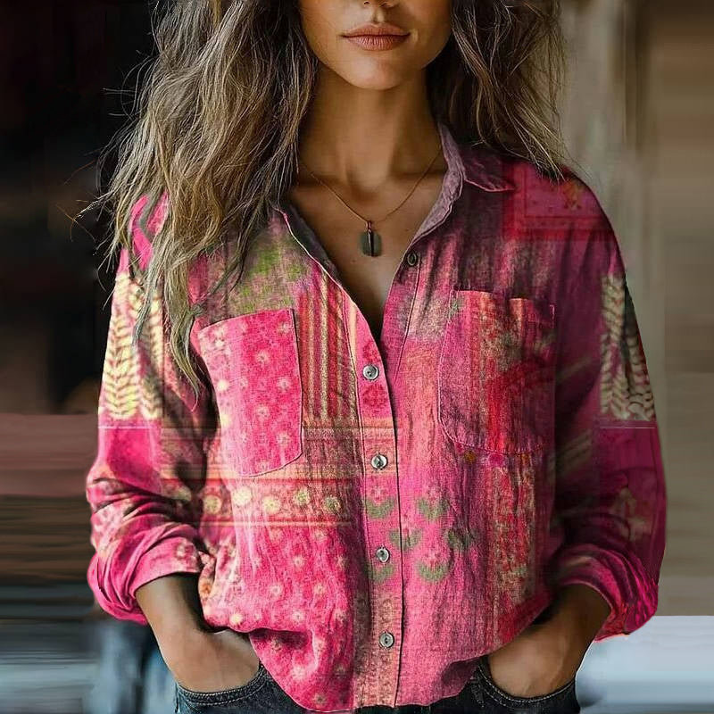 Solenne | Women's Vintage Bohemian Relaxed Fit Blouse