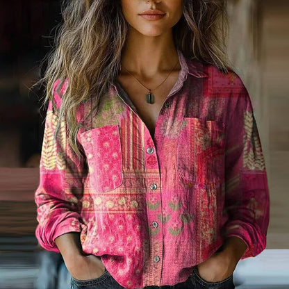 Solenne | Women's Vintage Bohemian Relaxed Fit Blouse