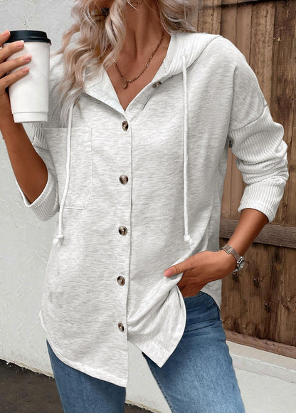 Solvienne | Women's Button Front Hooded Jacket