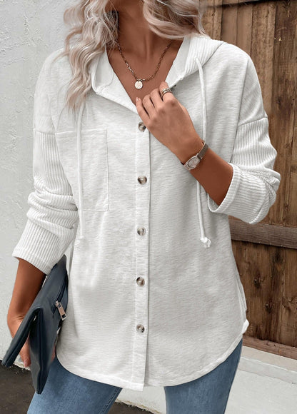Solvienne | Women's Button Front Hooded Jacket