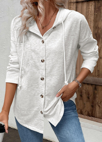 Solvienne | Women's Button Front Hooded Jacket