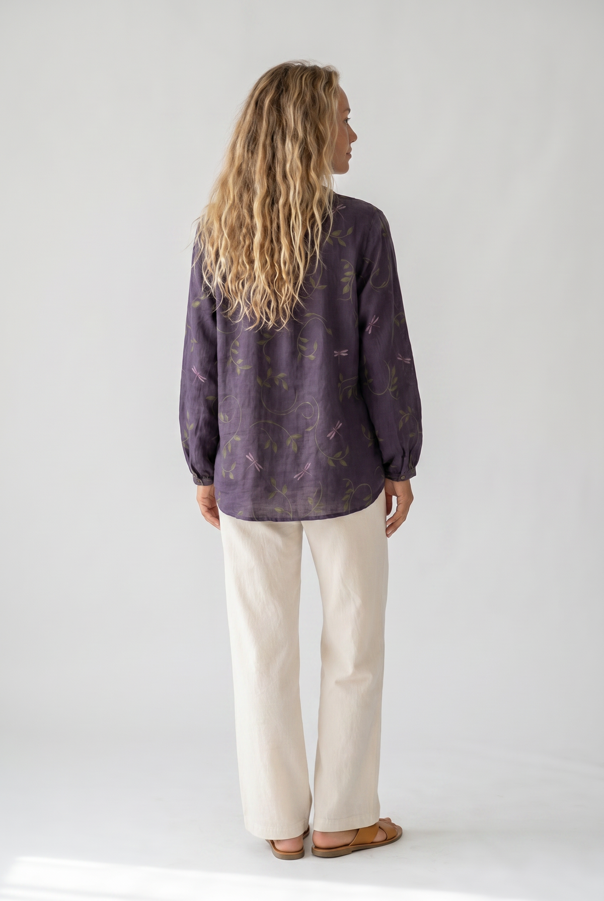 Cerynne | Women's Vintage Floral V Neck Long Sleeve Blouse