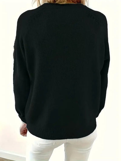 Velmara | Women's V Neck Button Front Knit Sweater