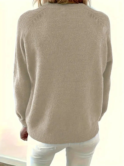 Velmara | Women's V Neck Button Front Knit Sweater