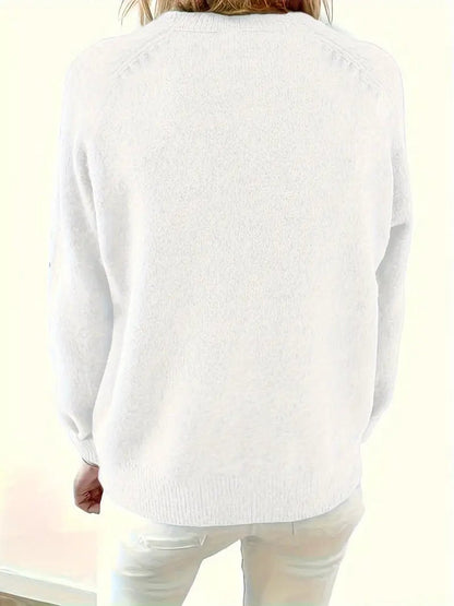 Velmara | Women's V Neck Button Front Knit Sweater